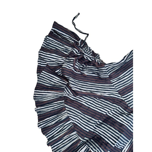 Heteroclite Dark Striped Maxi Skirt w/Gatherings Along Bottom Top Layer Size 40 - Picture 3 of 10